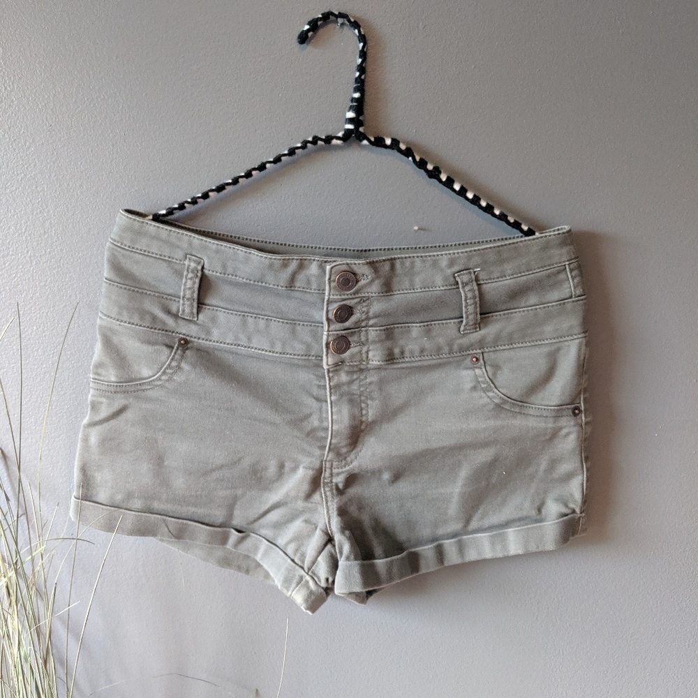 Mossimo Mid/High Rise Cuffed Green Shorts